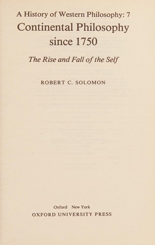 Continental philosophy since 1750