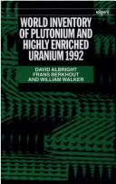 World Inventory of Plutonium and Highly Enriched Uranium, 1992