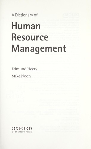 A Dictionary of Human Resource Management