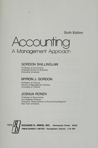 Accounting: A Management Approach
