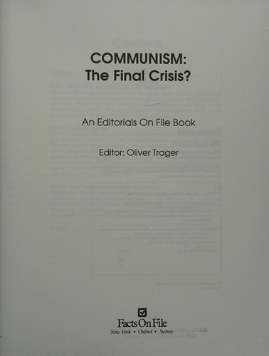 Communism: the final crisis?