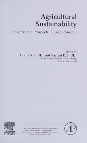 Agricultural Sustainability : Progress and Prospects in Crop Research