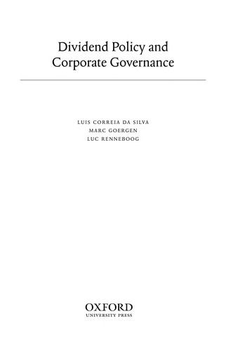 Dividend Policy and Corporate Governance