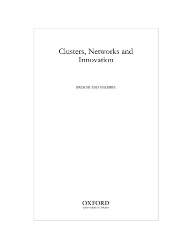Clusters, Networks and Innovation
