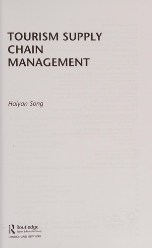Tourism Supply Chain Management