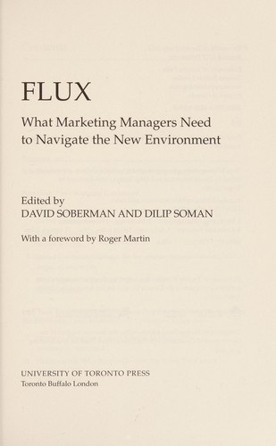 Flux : What Marketing Managers Need to Navigate the New Environment