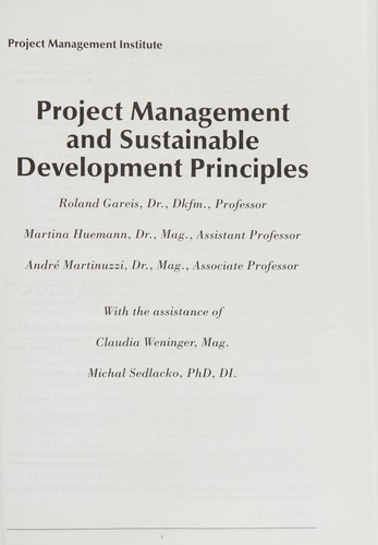Project Management and Sustainable Development Principles