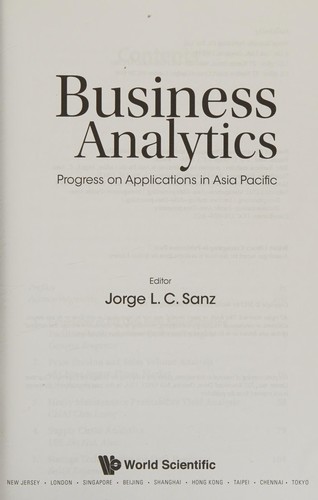 Business Analytics. Progress on Applications in Asia Pacific