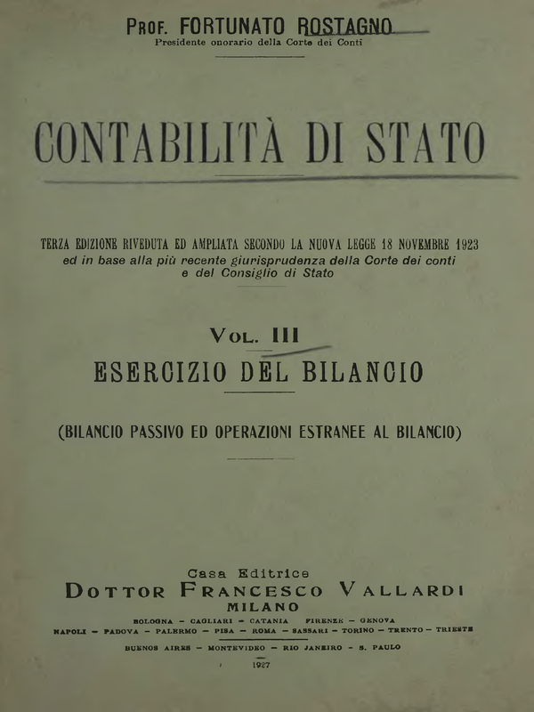 Contabilita di Stato : Vol. I-