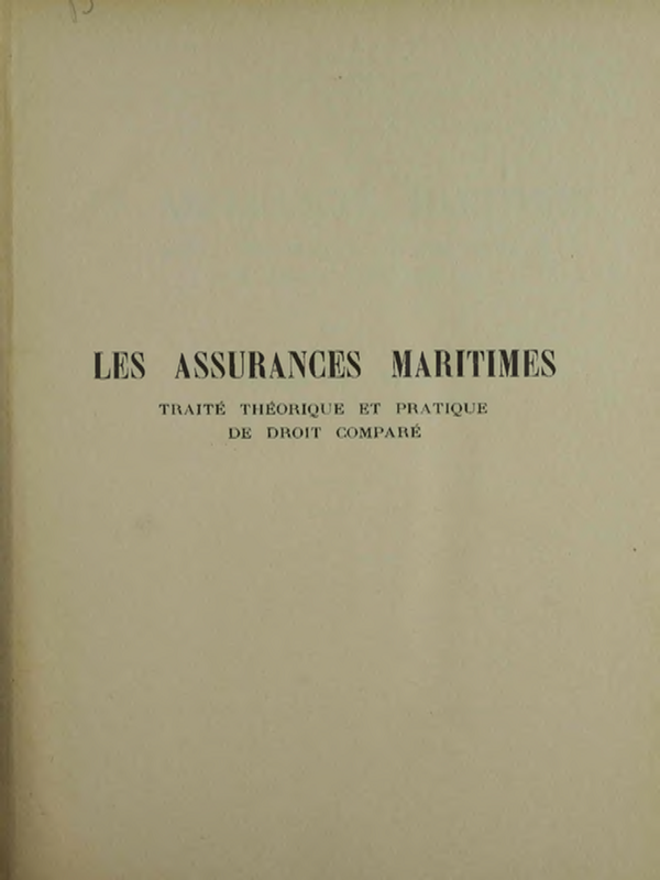 Les assurances maritimes