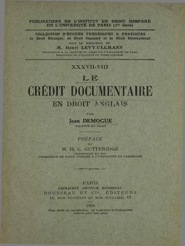 Le credit documentaire en droit anglais