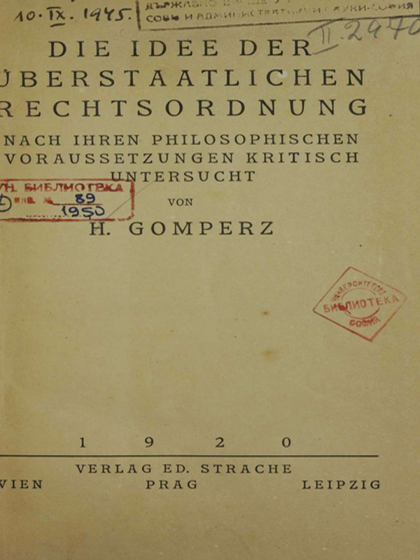 Die Idee der uberstaatlichen Rechtsordnung