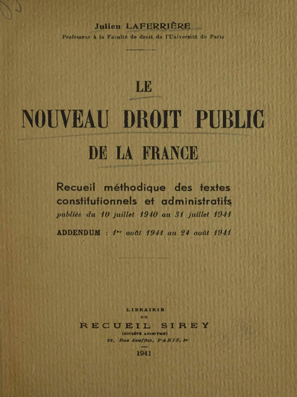 Le nouveau droit public de la France