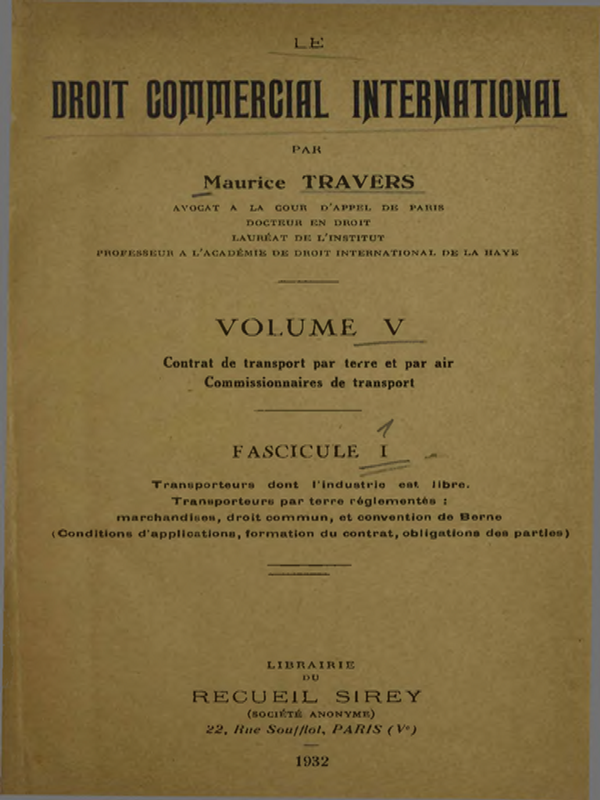 Le droit commercial international : V. I-