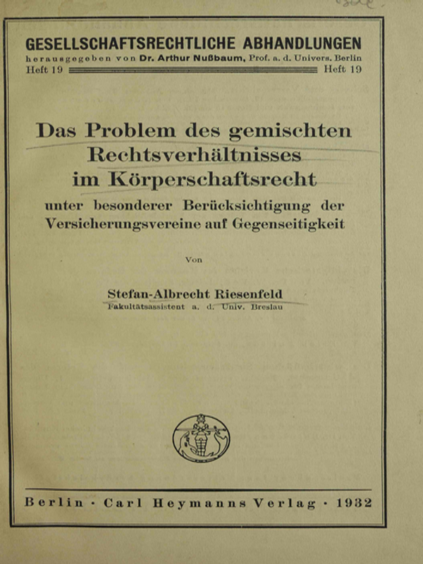Das Problem des gemischten Rechtsverhaltnisses im Korperschaftsrecht