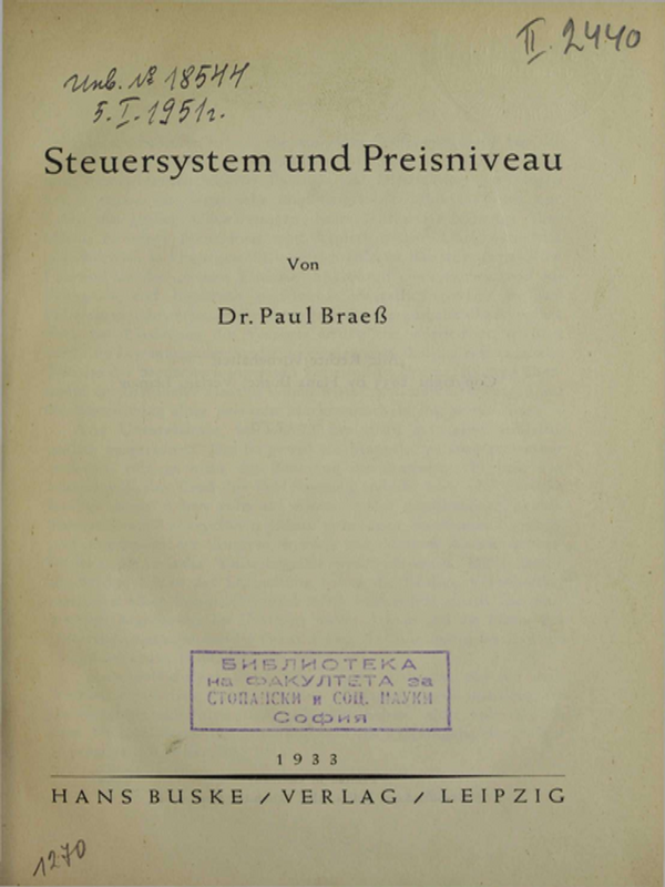 Steuersystem und Preisniveau