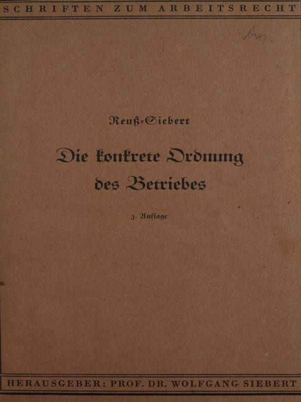Die konkrete Ordnung des Betriebes