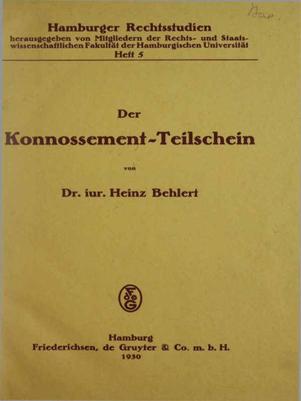 Der Konnossement-Teilschein