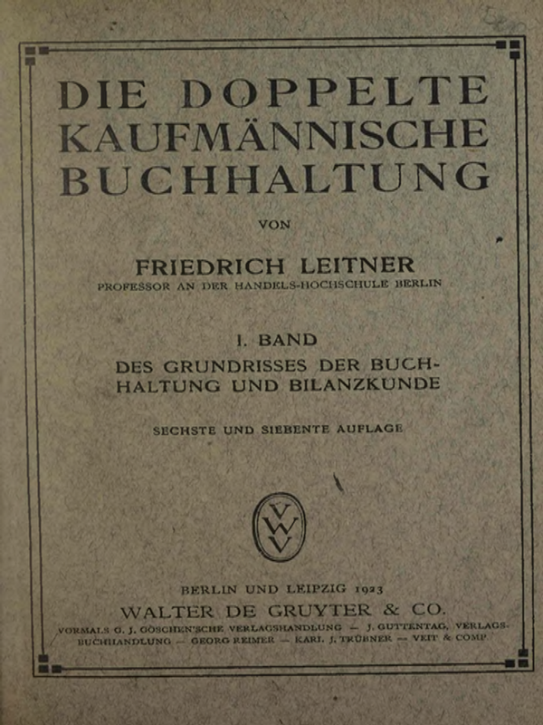 Die doppelte kaufmannische Buchhaltung