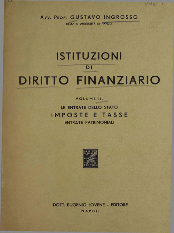 Istituzioni di diritto finanziario : V. I-