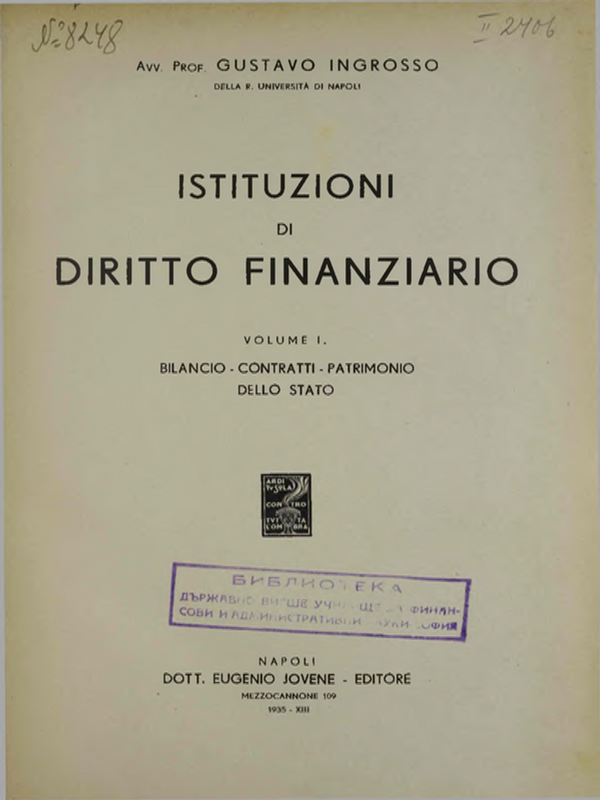 Istituzioni di diritto finanziario : V. I-
