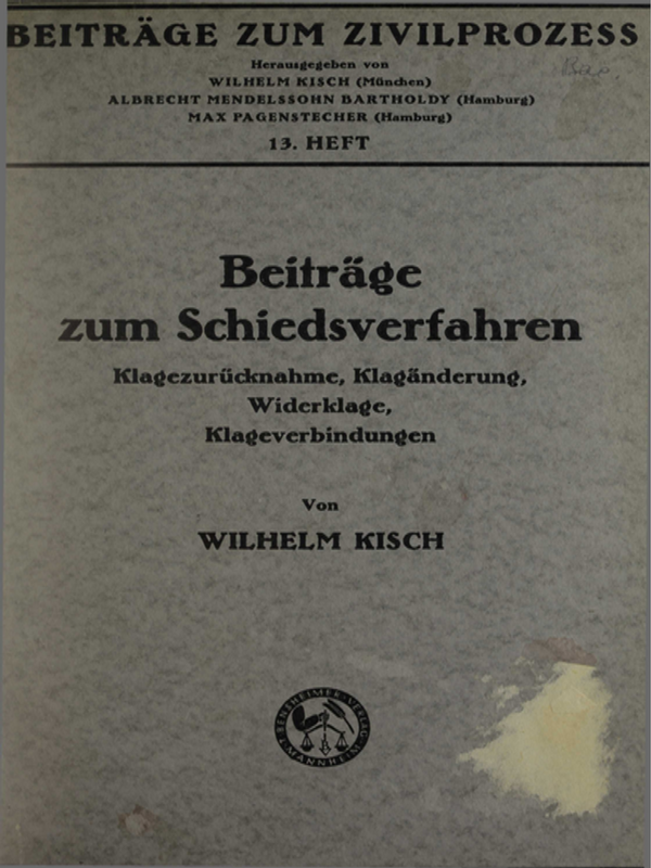 Beitrage zum Schiedsverfahren