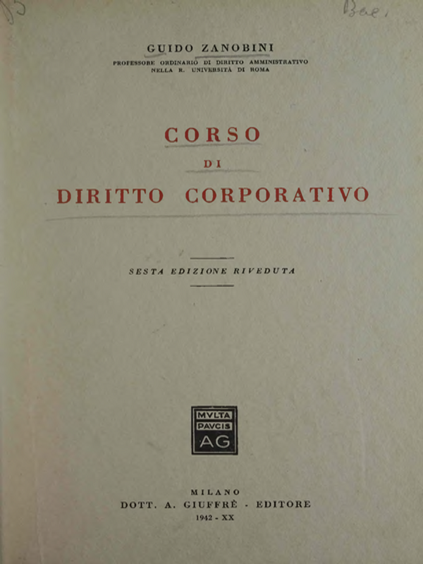 Corso di diritto corporativo