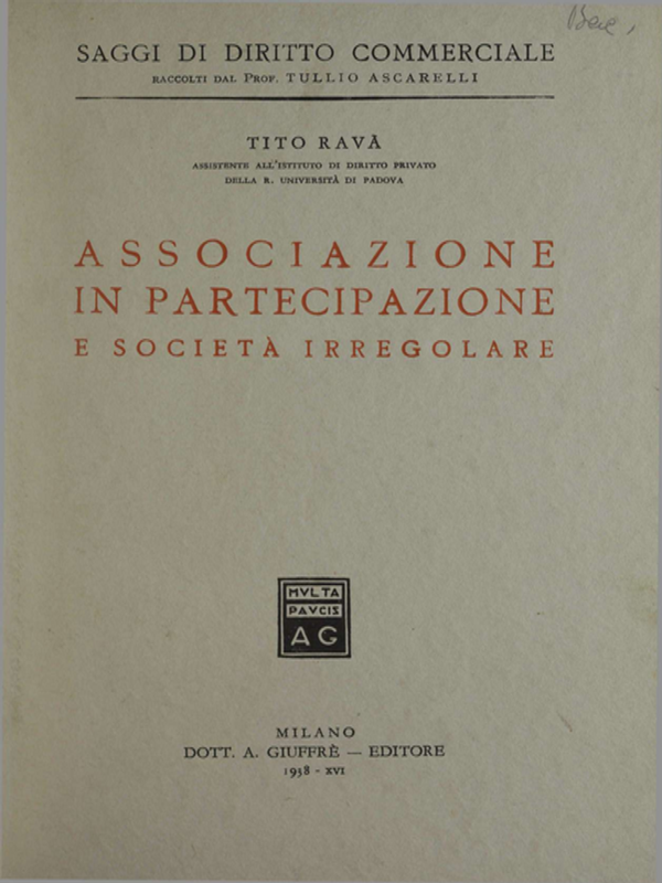 Associazione in partecipazione e societa irregolare