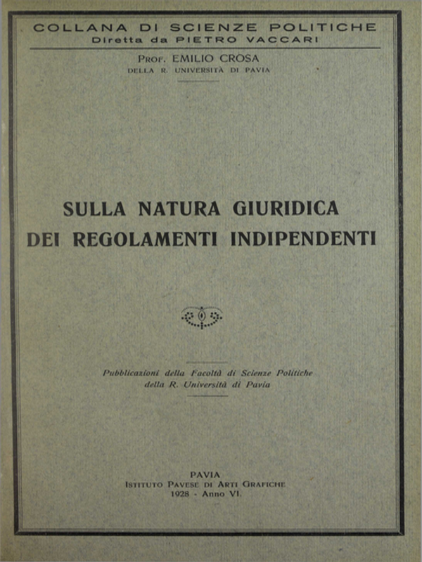 Sulla natura giuridica dei regolamenti indipendenti