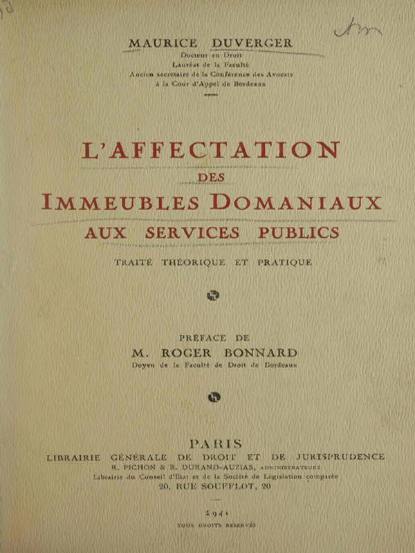 L’affectation des immeubles domaniaux aux services publics