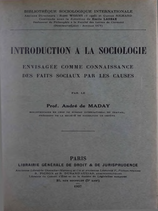 Introduction a la sociologie