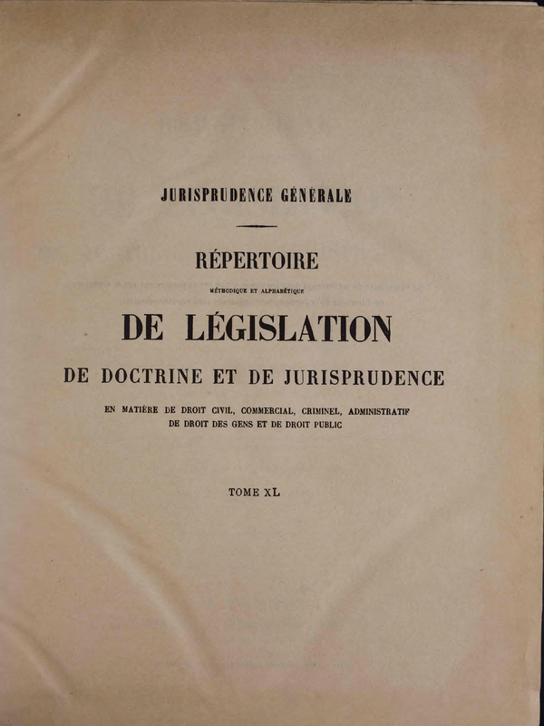 Jurisprudence Generale : Vol. 1-