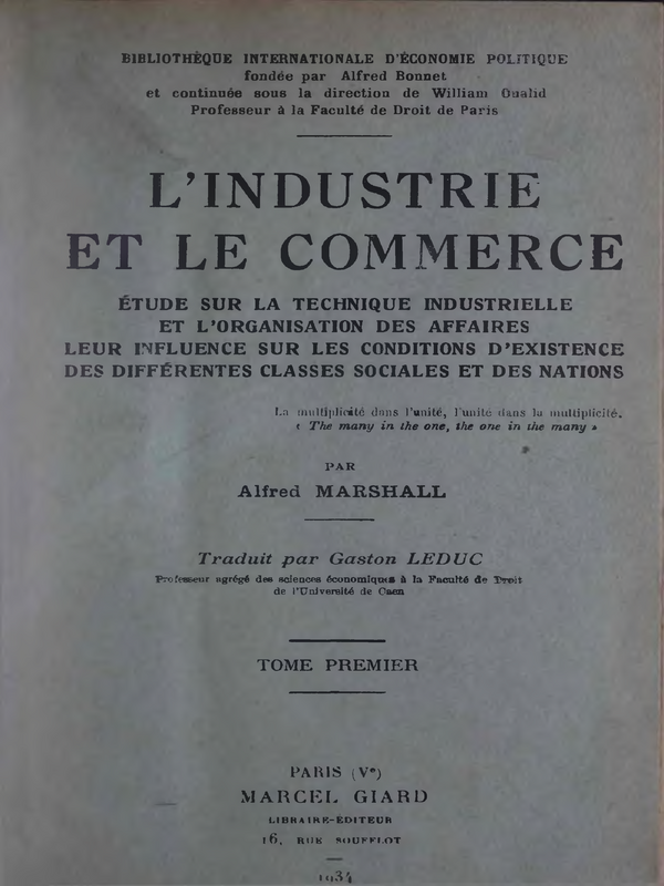L'industrie et le Commerce : Vol. 1-