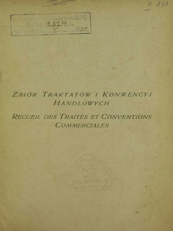 Zbior traktatow i konwencyj handlowych zawartych przez polske : Т. 1-