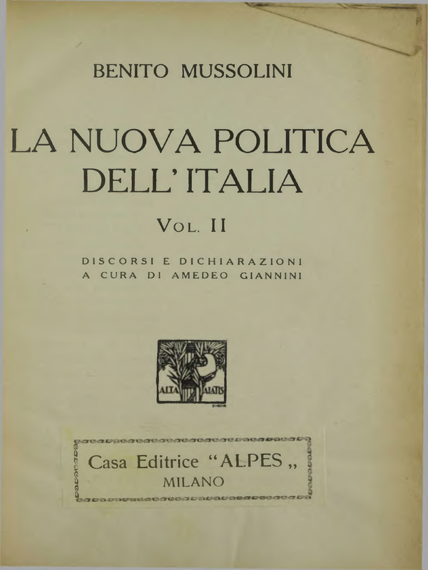 La nuova politica dell' Italia : Т.1 -