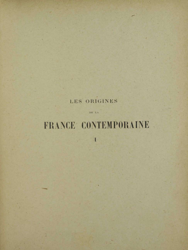 Les Origines de la France Contemporaine