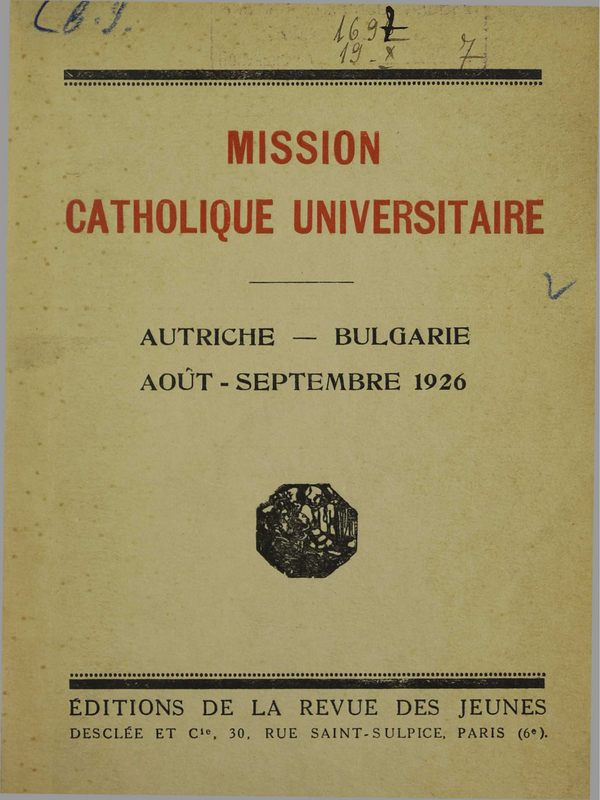 Mission Catholique Universitaire Autriche - Bilgarie