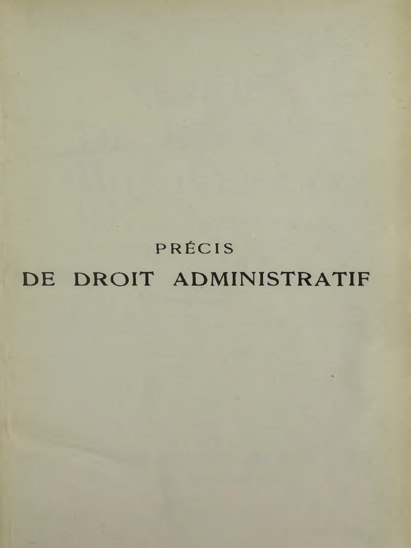 Precis de Droit Administratif