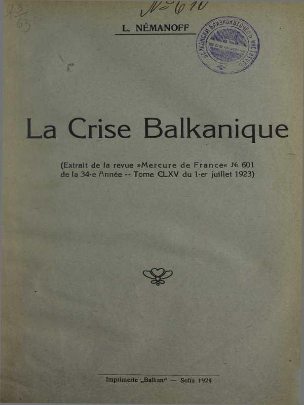 La Crise Balkanique