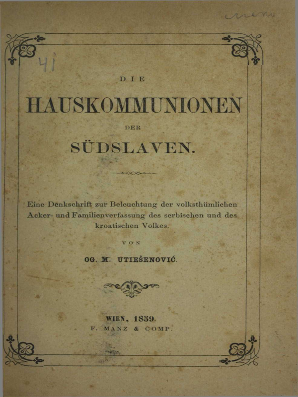 Die Hauskommunionen der Sudslawen