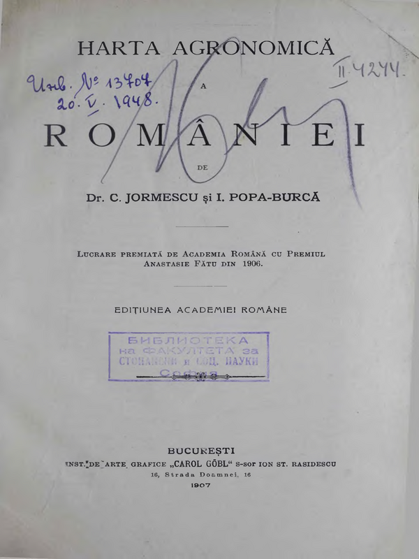 Harta agronomica Romaniei
