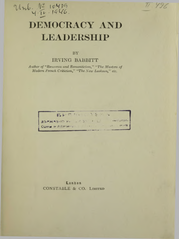 Democracy and leadership