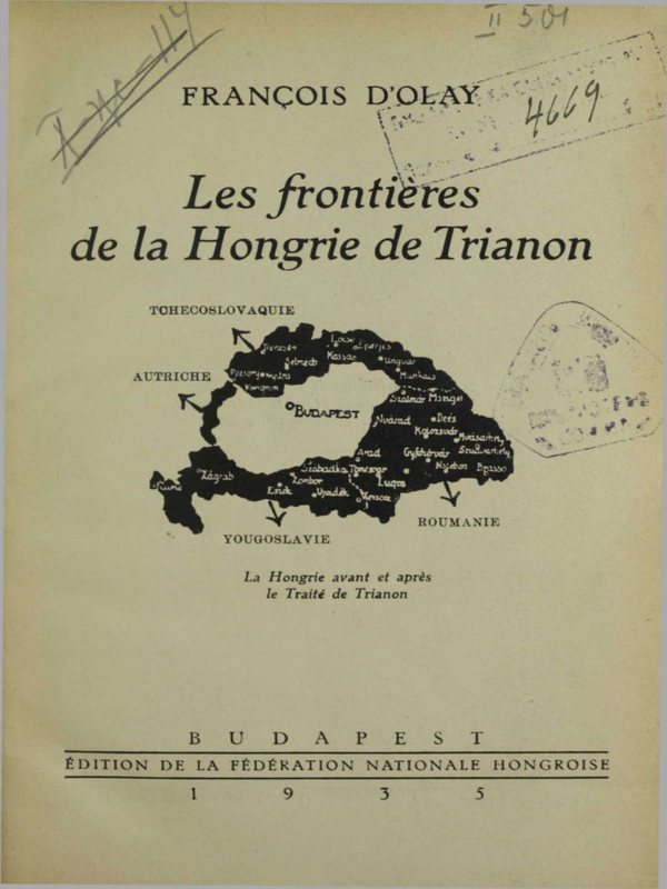 Les frontieres de la Hongrie de Trianon