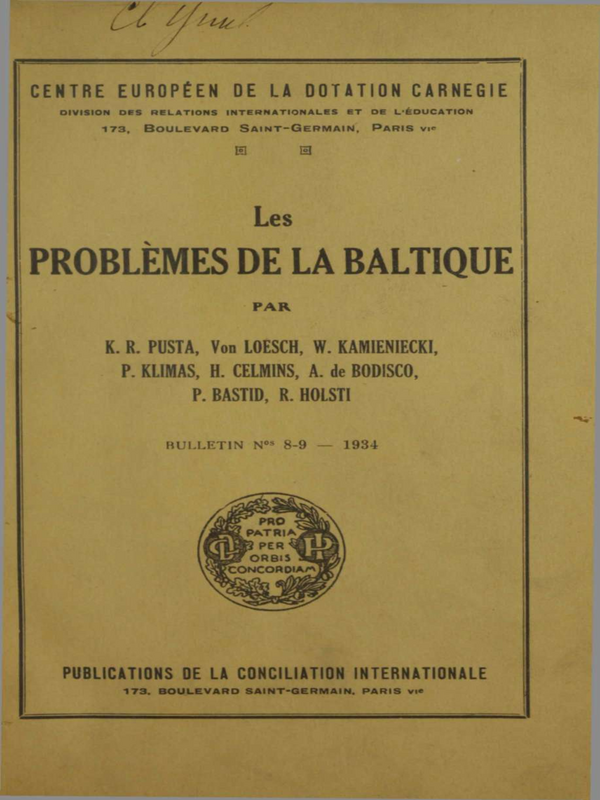 Les problemes de la Baltique