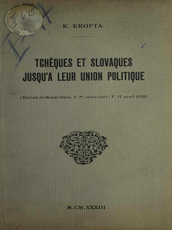 Tcheques et Slovaques jusqu'а leur union politique