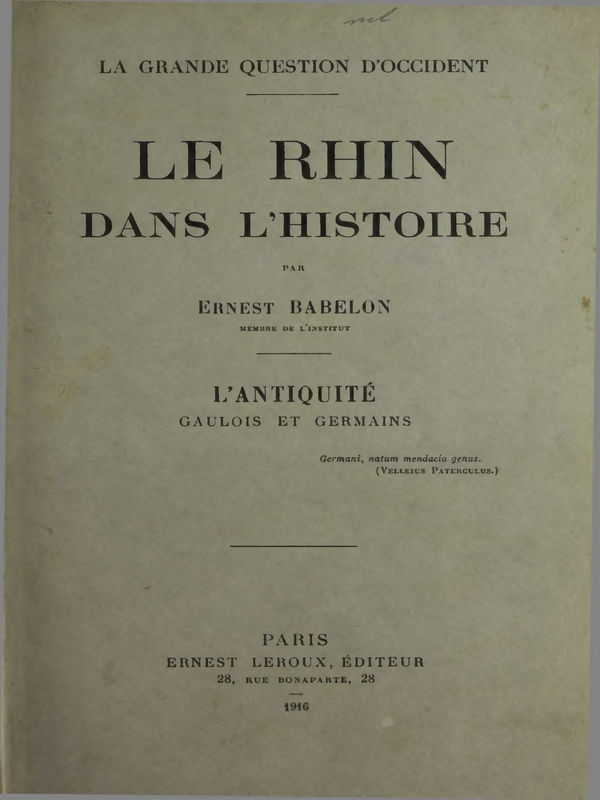 La Rhin dans l'histoire : L'antiquite gaulois et germains