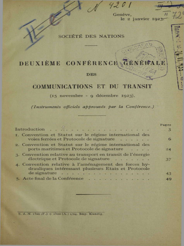 Deuxieme conference generale des communications et du transit