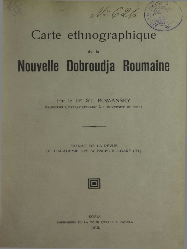 Carte ethnographique de la Nouvelle Dobroudja Roumaine