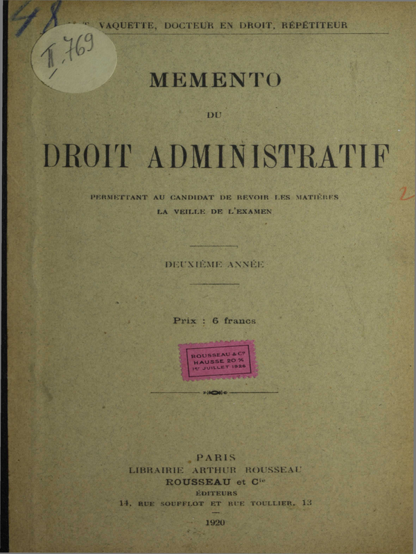 Memento du droit administratif