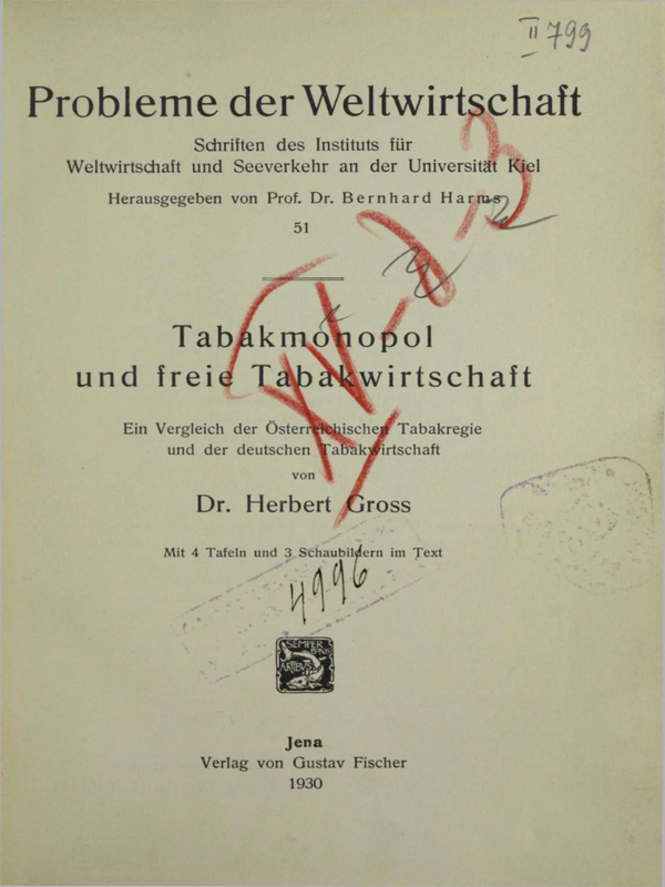 Tabakmonopol und freie Tabakwirtschaft